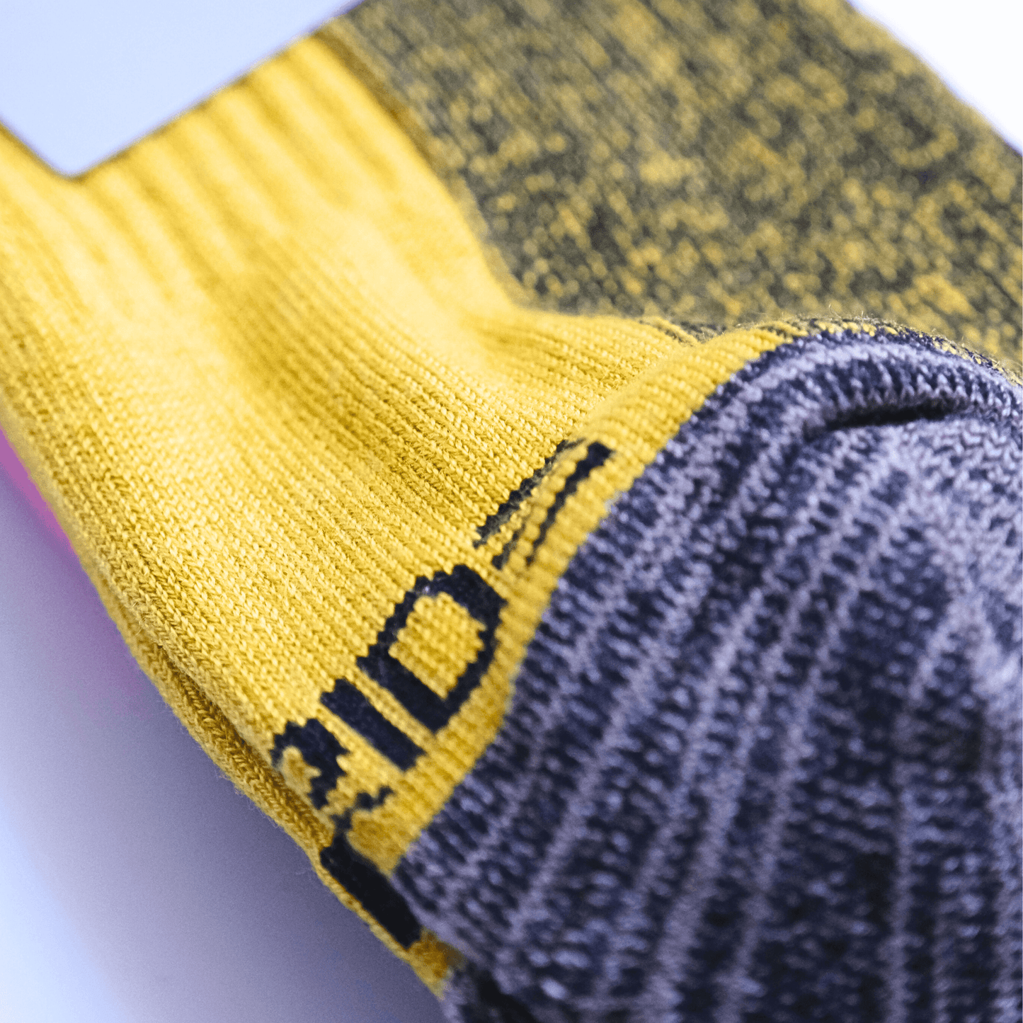 Crew length Merino wool socks with cushioned heel and toe