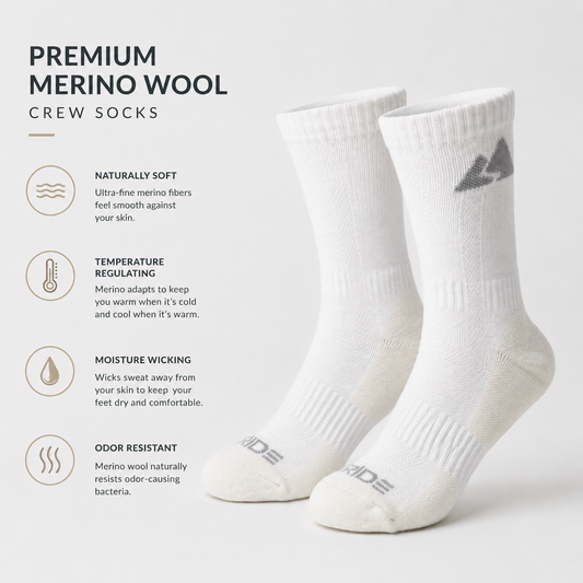 Off-White Merino Wool Hiking Socks