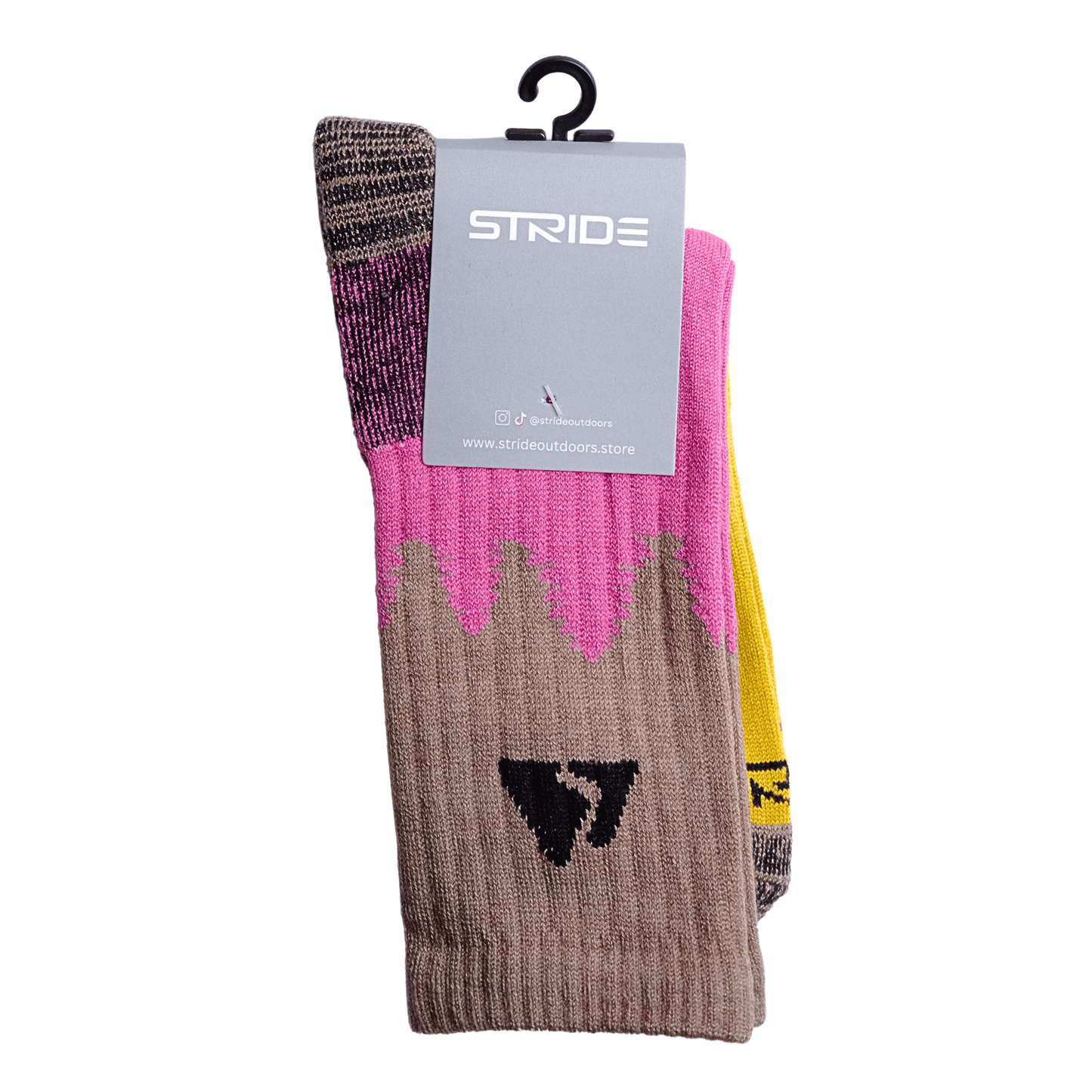 Premium hiking crew socks with natural temperature regulation