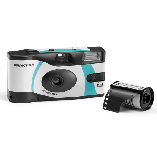 Praktica Single Use Disposable Colour Film Camera with Flash - Blue