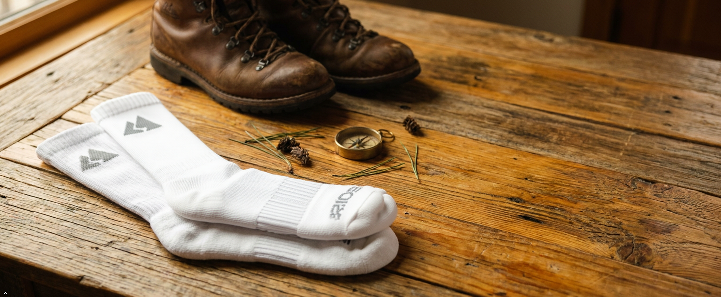Off-White Merino Wool Hiking Socks
