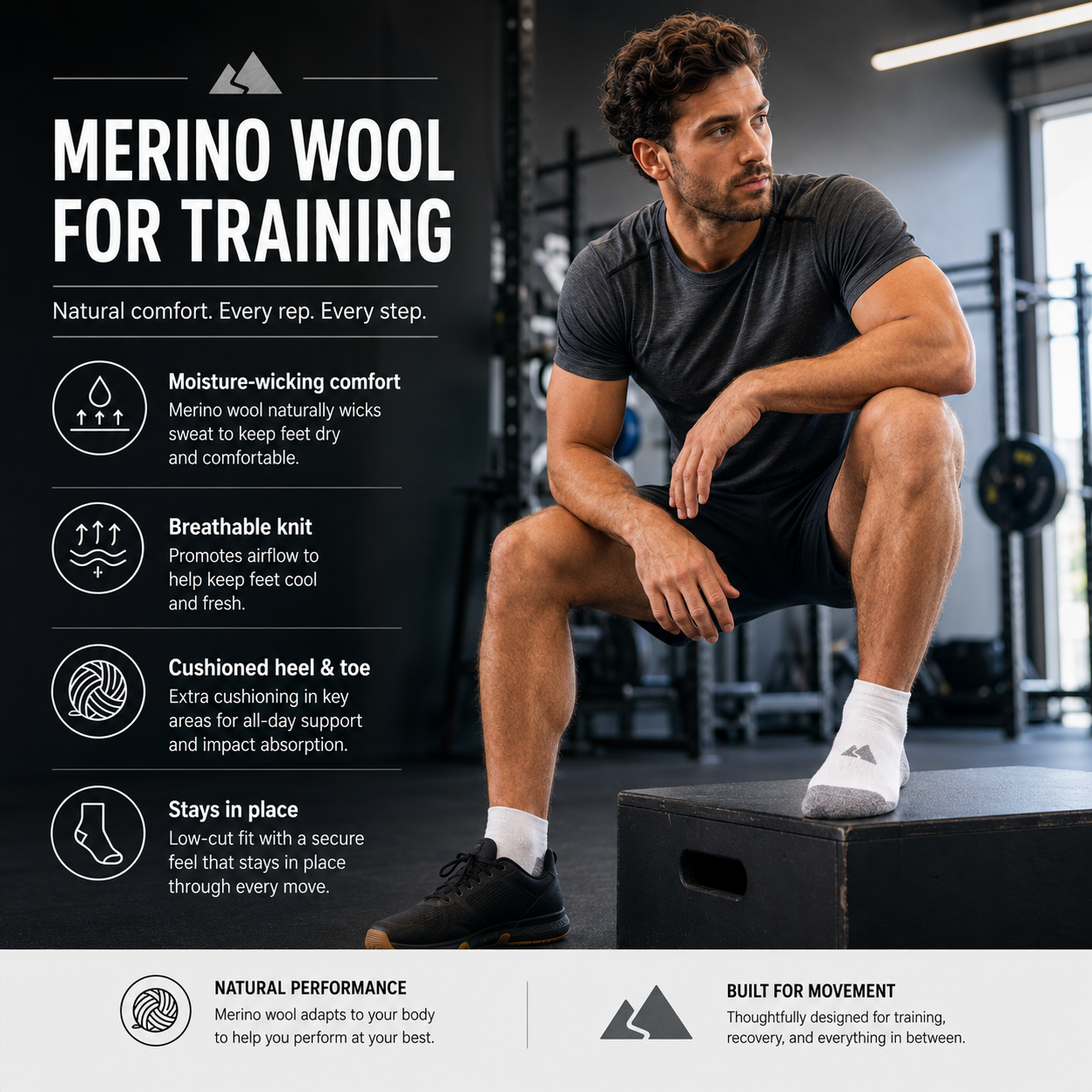 Merino Wool Ankle Socks - Running Active Thermal & Breathable Unisex