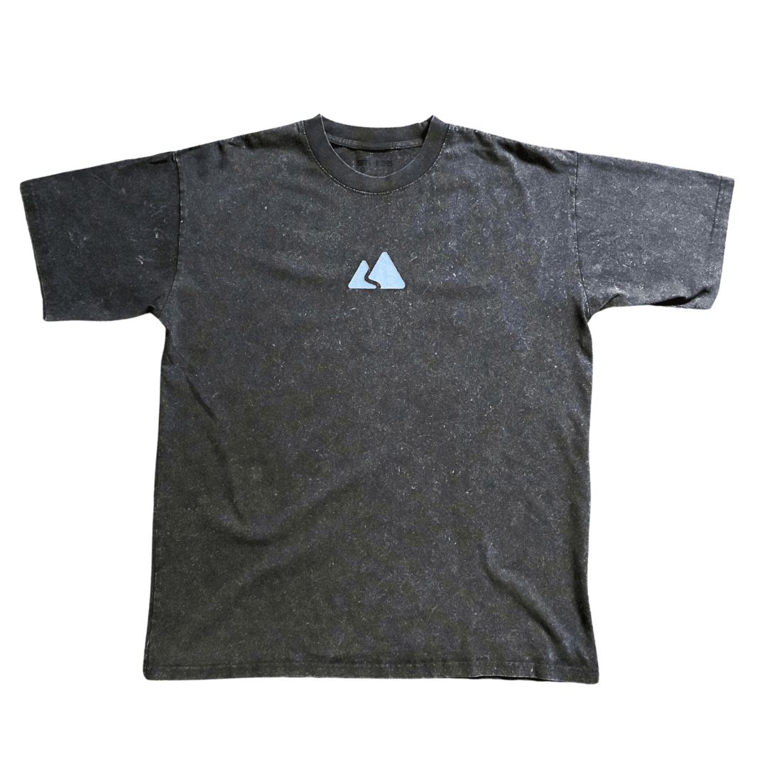 Stride – T-Shirt mit überschnittener Schulter in verwaschenem Grau