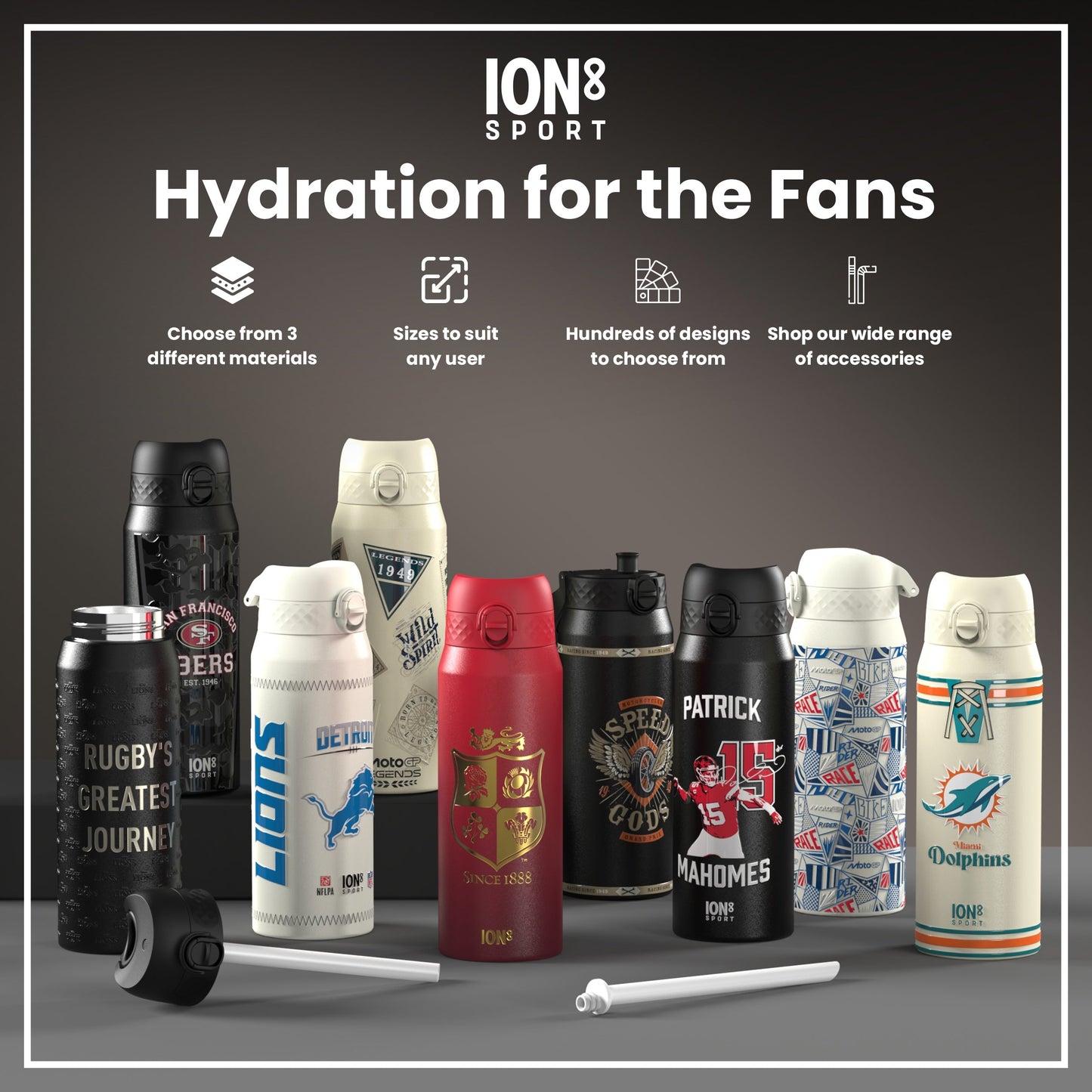 MotoGP x ION8 Insulated Steel Water Bottle, MotoGP Camouflage, 750ml (24oz)