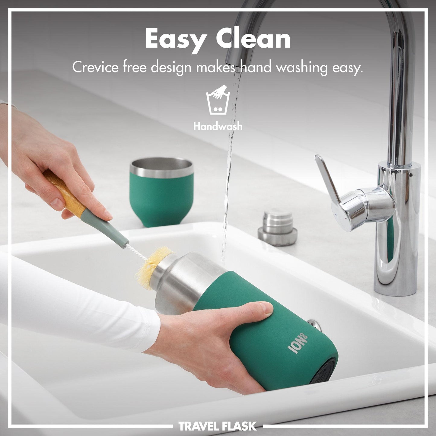 Luma Vacuum Insulated, Flask & Mug, Green, 700ml (24oz)