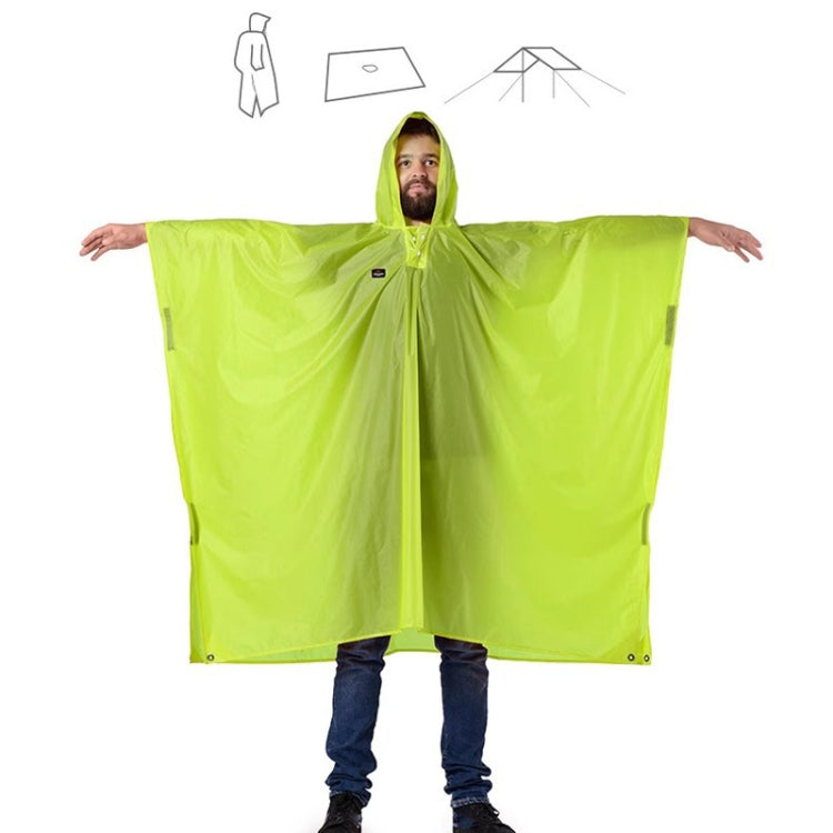Naturehike 210T Plaid Outdoor Rain Poncho 3 In 1 Canopy Riding Travel Portable Backpacking Raincoat(Green)