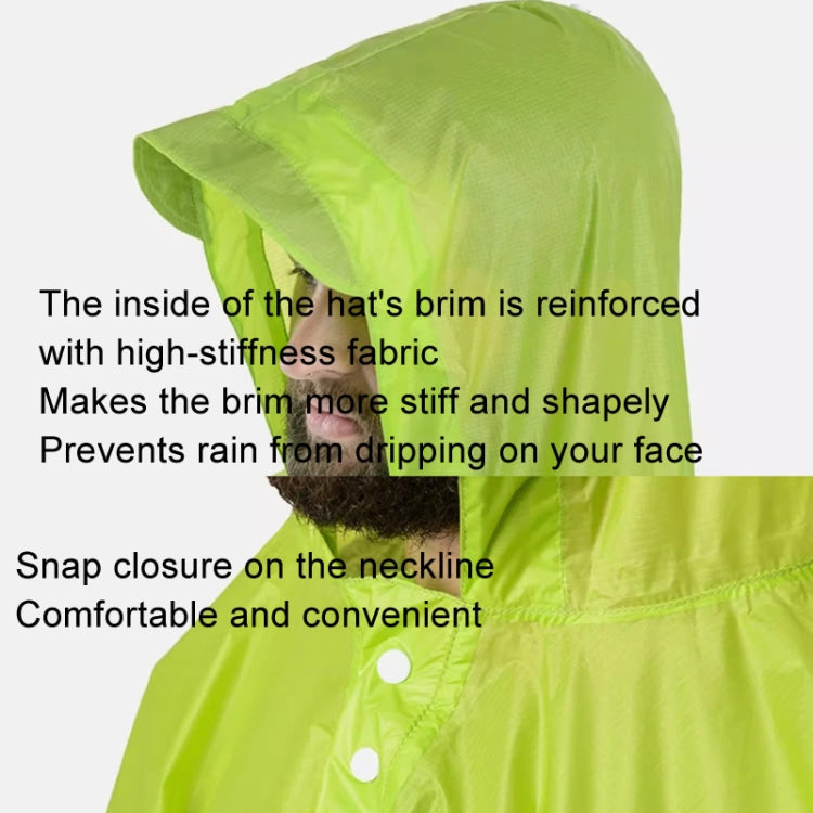 Naturehike 210T Plaid Outdoor Rain Poncho 3 In 1 Canopy Riding Travel Portable Backpacking Raincoat(Blue)